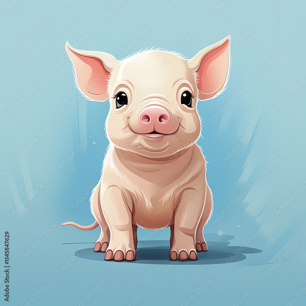 Fototapeta premium Simple and Elegant Pig Drawing in Minimalist Style