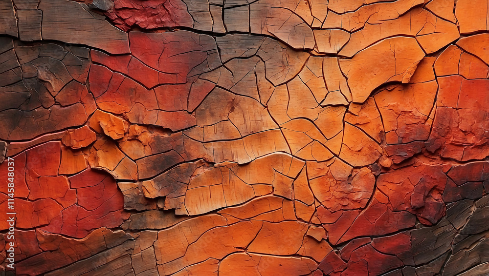 Fiery Gradient with Cracked, Charred Texture, background