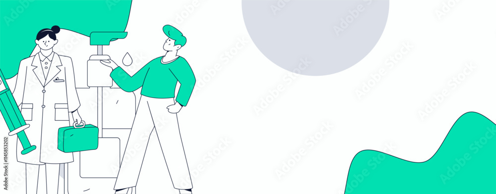 Medical characters fighting the epidemic flat vector concept operation hand drawn illustration
Medical characters fighting the epidemic flat vector concept operation hand drawn illustration