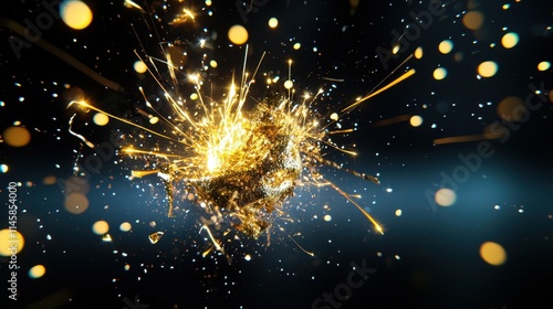 Explosive particle effects digital art showcase abstract environment cinematic viewpoint visual concept design