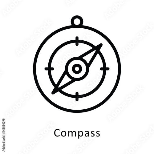 Compass  Vector Outline Icon. Eps 10 file 