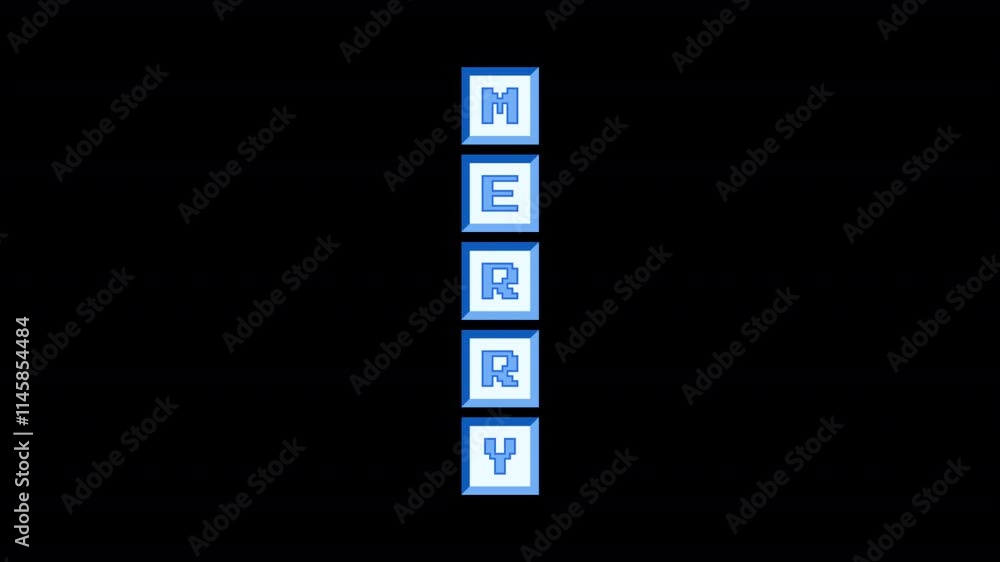 Animated inscription merry made up of y2k-style keyboard buttons with an ice effect. The Alpha channel Animated inscription merry made up of y2k-style keyboard buttons with an ice effect. The Alpha channel