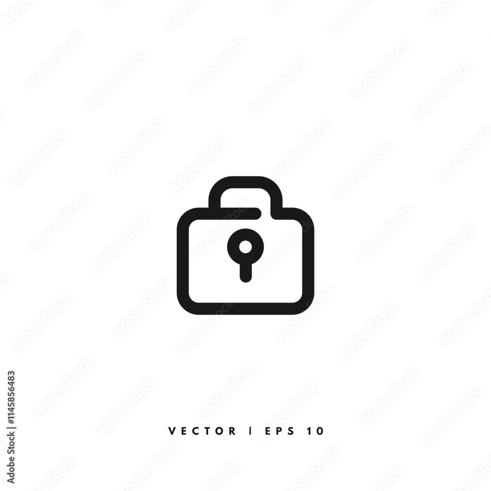 Padlock Icon. Editable Stroke Padlock Icon. Editable Stroke