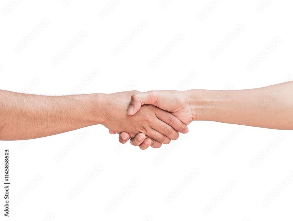 Two men shaking hands isolated on white background. Making a deal. Teamwork. Concept of working together to reach a goal. Two men shaking hands isolated on white background. Making a deal. Teamwork. Concept of working together to reach a goal.