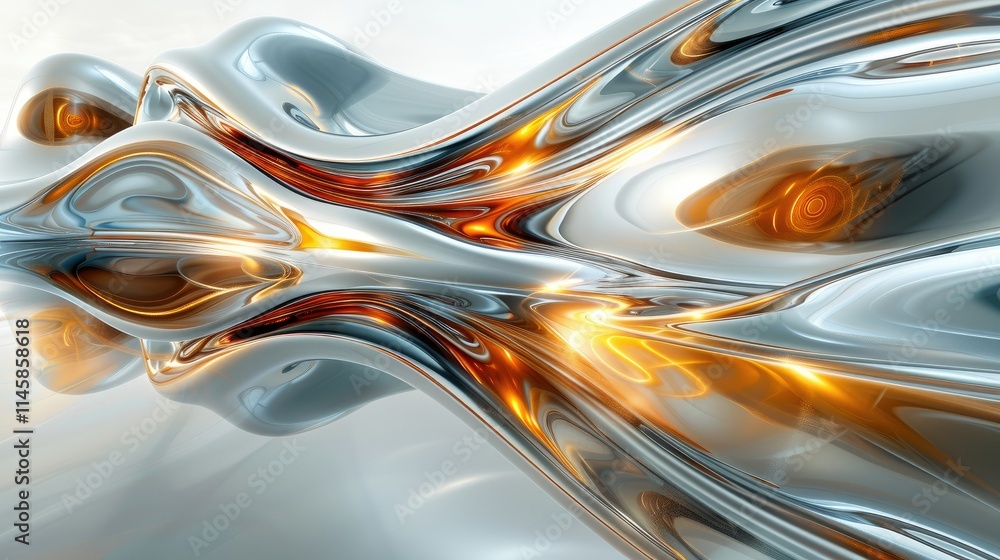 Obraz premium Abstract wave patterns with shiny reflections