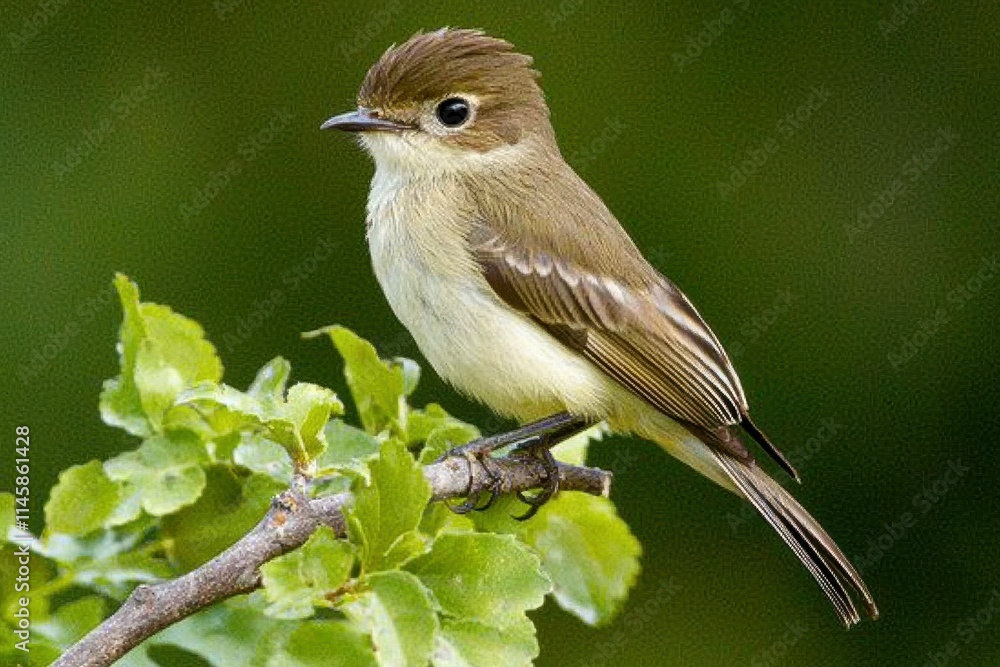 Galapagos Flycatcher on Branch Galapagos Flycatcher on Branch