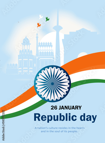 Happy republic day of India. Creative vector illustration design.