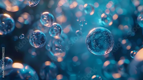 Wallpaper Mural Colorful abstract background featuring multiple blue spheres and intricate geometric patterns perfect for digital design, creative projects, and modern visual art Torontodigital.ca