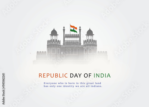 Red Fort background for 26 January happy Republic Day of India