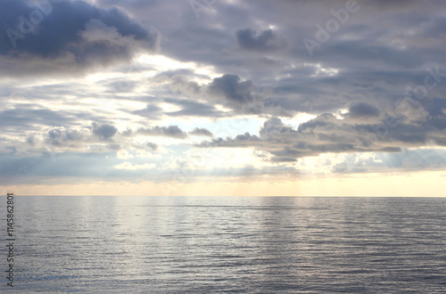 View of the sea and sky in autumn. Abkhazia, Gagra