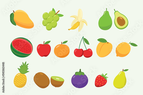 set of fruits illustration 