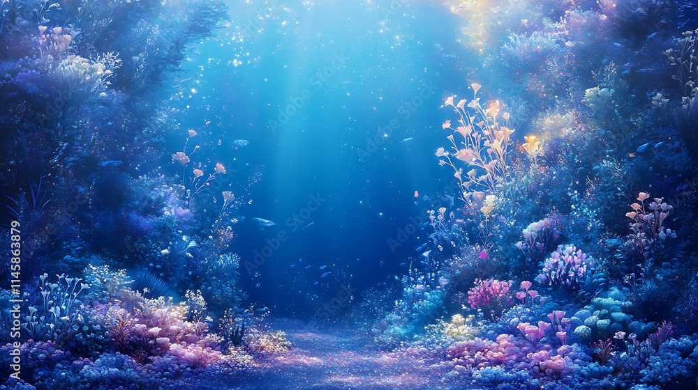 Submerged in Serenity: A mesmerizing underwater scene unfolds, bathed in ethereal sunlight, revealing a vibrant coral reef teeming with life. The path ahead beckons. Submerged in Serenity: A mesmerizing underwater scene unfolds, bathed in ethereal sunlight, revealing a vibrant coral reef teeming with life. The path ahead beckons.