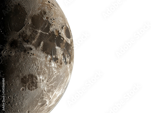 Full Moon, png isolated background, transparent backdrop. Full orange moon isolated on white background. Png moon sky night, moonlight background, galaxy planet orbit, full dark, astronomy universe