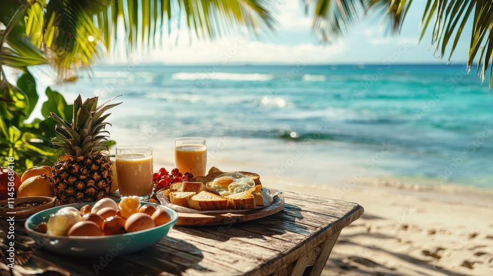 Tropical Beach Breakfast Setup Tropical Beach Breakfast Setup
