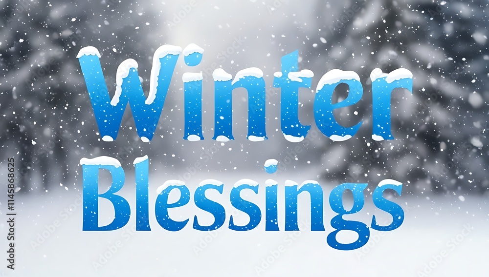Winter Blessings Snowflakes Falling Winter Scene Winter Blessings Snowflakes Falling Winter Scene