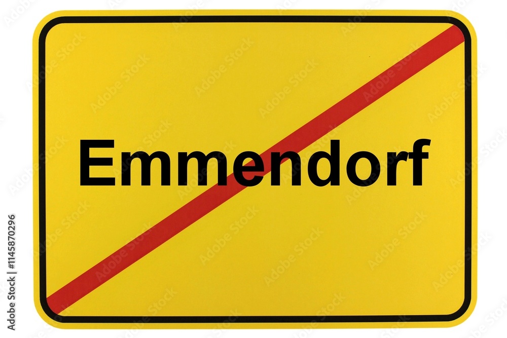 Illustration eines Ortsschildes der Gemeinde Emmendorf in Niedersachsen Illustration eines Ortsschildes der Gemeinde Emmendorf in Niedersachsen