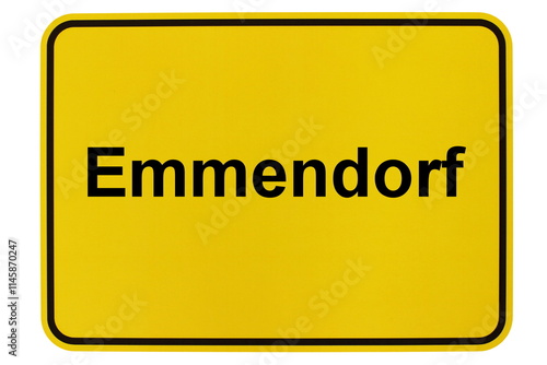 Illustration eines Ortsschildes der Gemeinde Emmendorf in Niedersachsen photo