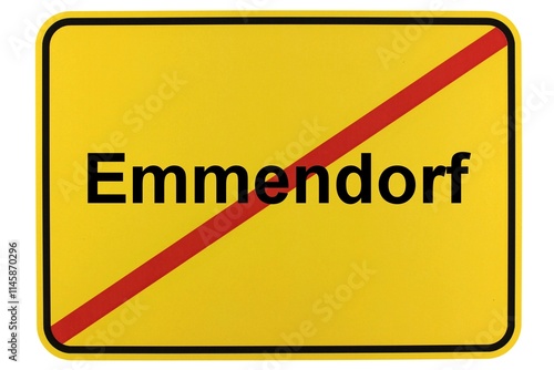 Illustration eines Ortsschildes der Gemeinde Emmendorf in Niedersachsen photo