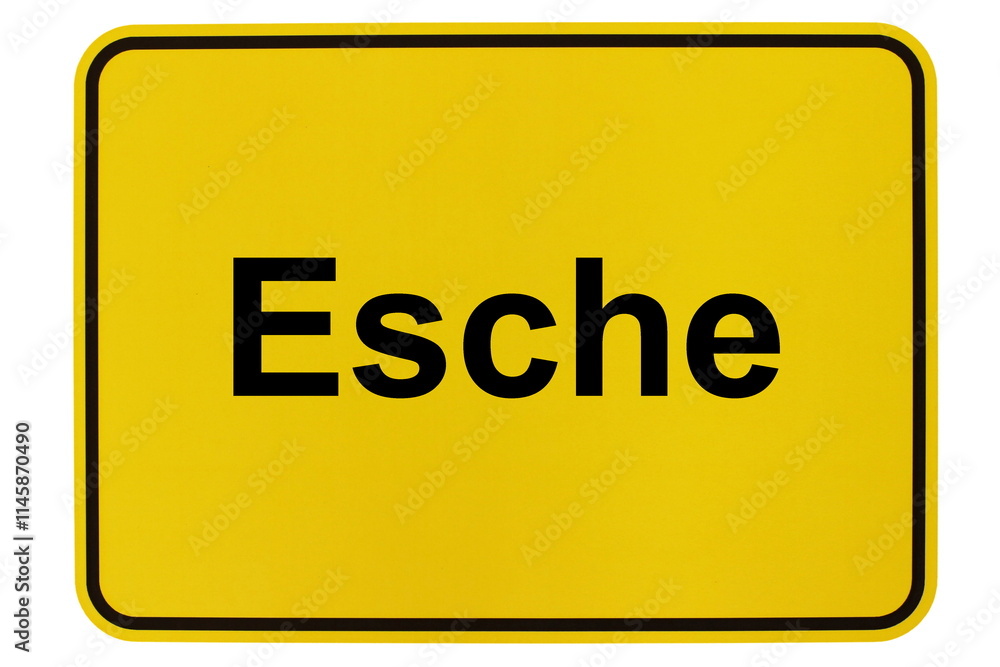 Illustration eines Ortsschildes der Gemeinde Esche in Niedersachsen Illustration eines Ortsschildes der Gemeinde Esche in Niedersachsen