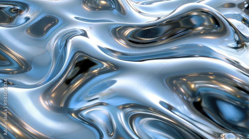 Abstract wave patterns with shiny reflections Abstract wave patterns with shiny reflections