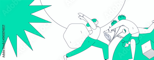 Practicing yoga, physical and mental health, flat vector character concept, operation hand drawn illustration
