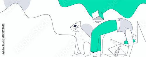 Practicing yoga, physical and mental health, flat vector character concept, operation hand drawn illustration
