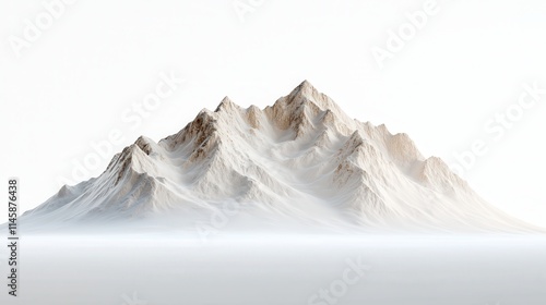 Majestic mountain ranges with snow-covered peaks, capturing the grandeur of nature imagine product photography, white background,