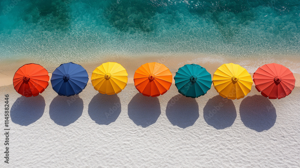 sun umbrellas on the seashore for a background on a vacation theme sun umbrellas on the seashore for a background on a vacation theme