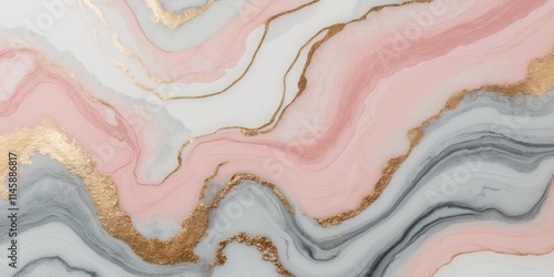 pink and gray marble texture with gold accents photo