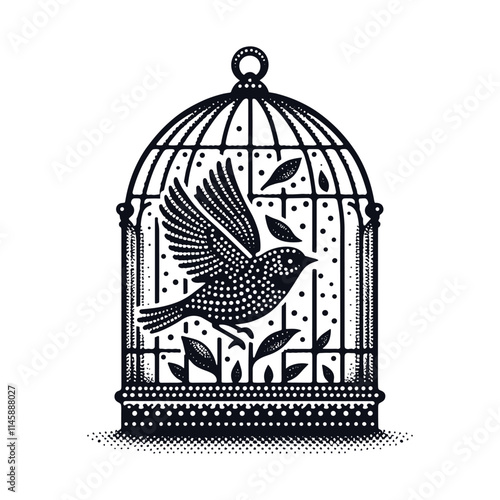 cage with birds