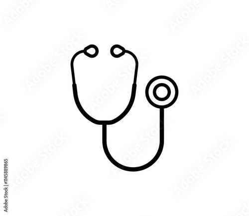 シンプルな聴診器のアイコンイラスト　ベクター
