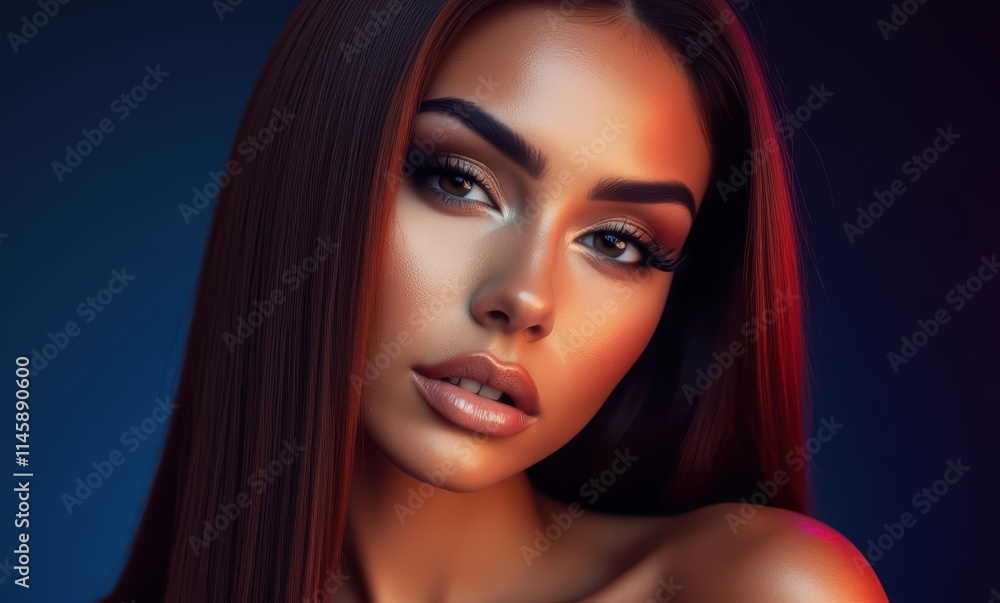 Beautiful young woman with long hair Beautiful young woman with long hair