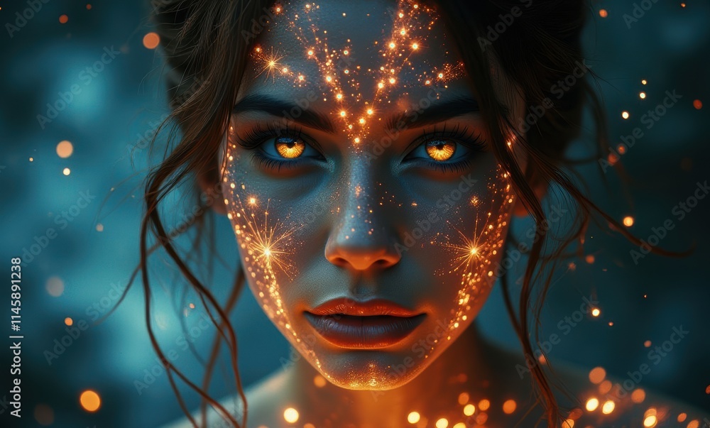 Stunning woman with glowing features Stunning woman with glowing features
