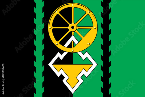 Flag of Yaysky District, Kemerovo Oblast, Russia. vector illustration