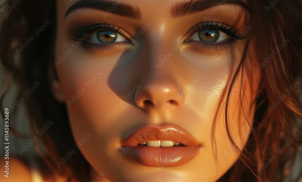 Close-up of a young woman with captivating eyes Close-up of a young woman with captivating eyes
