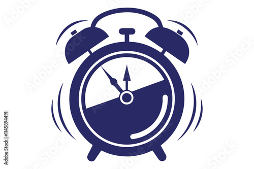 ringing alarm clock silhouette vector illustration