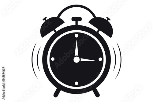 ringing alarm clock silhouette vector illustration