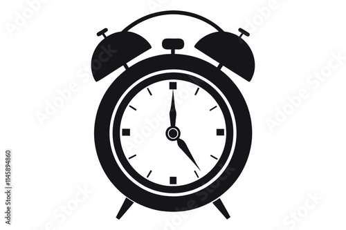 ringing alarm clock silhouette vector illustration