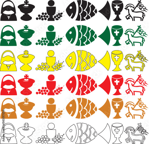 These are bundle of icons and pics in eps to get as needed to color and make size change.