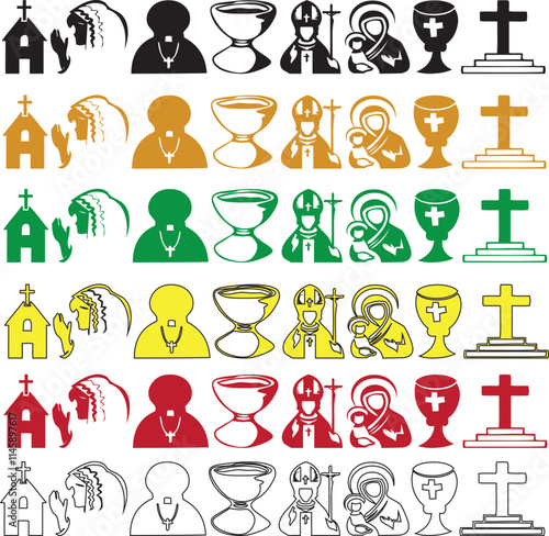 These are bundle of icons and pics in eps to get as needed to color and make size change.