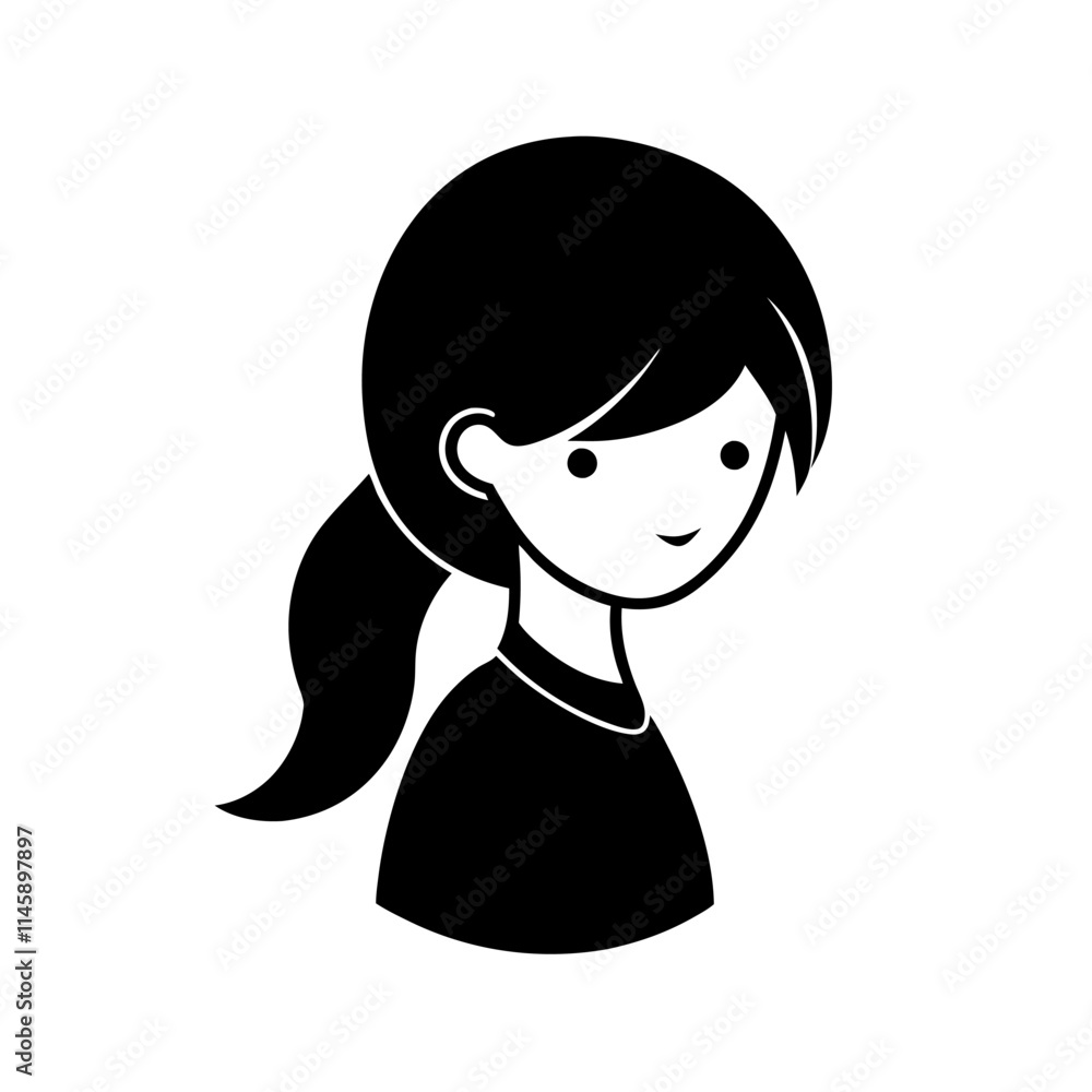 a girl vector silhouette on white background a girl vector silhouette on white background