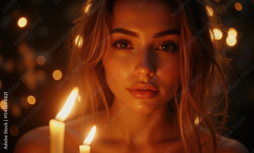 Candlelit portrait of a young woman Candlelit portrait of a young woman