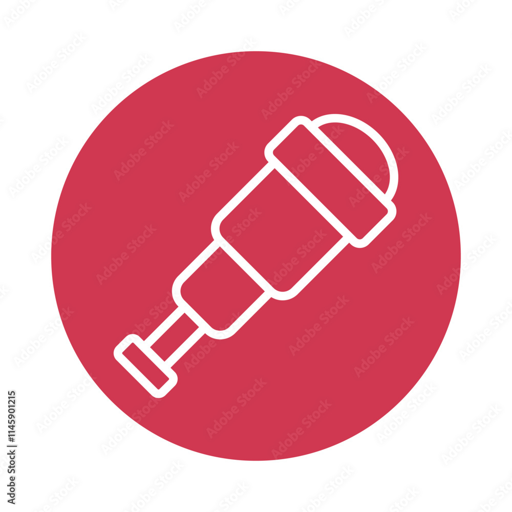Spyglass Vector Circle Outline Icon. Eps 10 file Spyglass Vector Circle Outline Icon. Eps 10 file