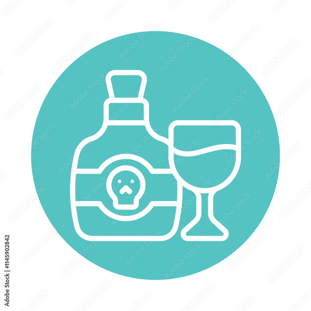 Rum Circle Outline Icon. Eps 10 file Rum Circle Outline Icon. Eps 10 file