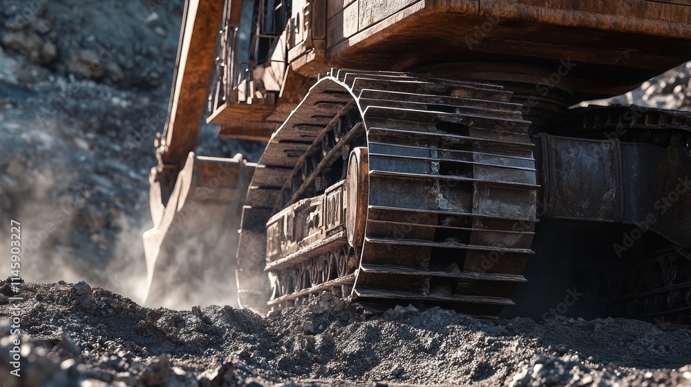 Fototapeta premium Excavator in Action: Power and Precision in Earthmoving