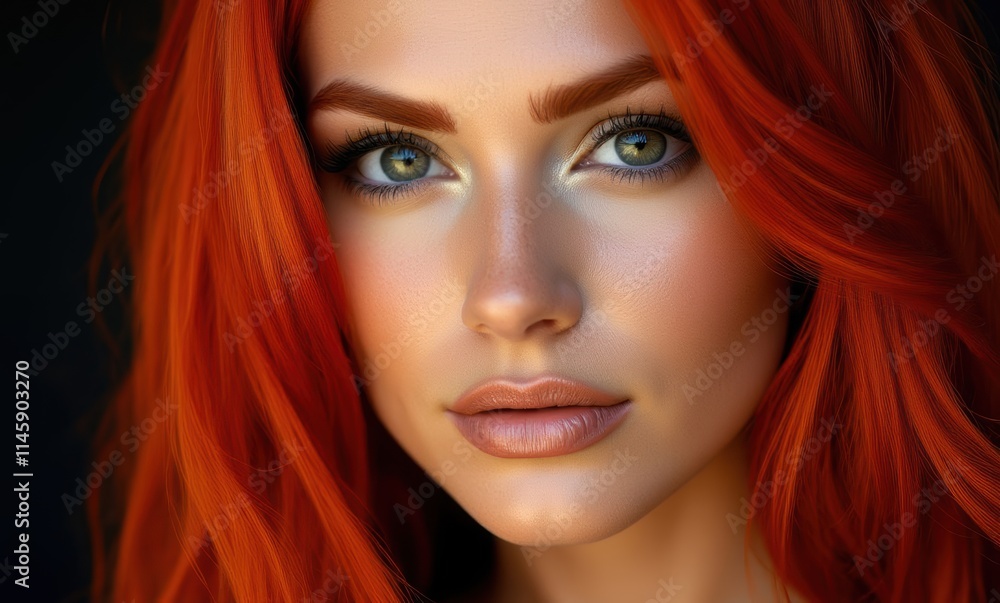Stunning red-haired woman with captivating eyes Stunning red-haired woman with captivating eyes