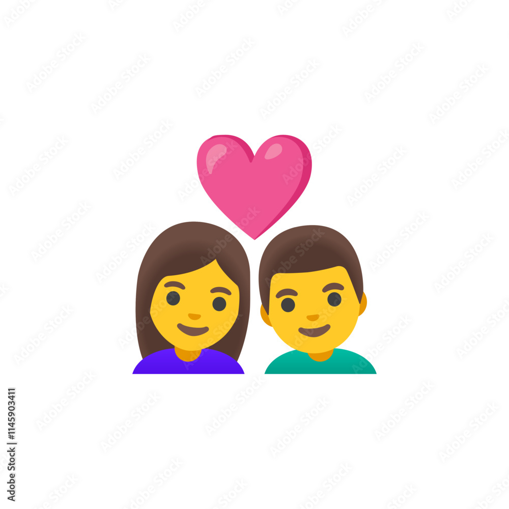 Couple with Heart Emoji Couple with Heart Emoji