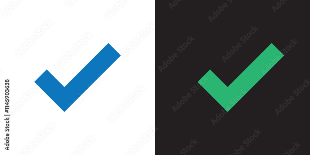 Tick symbol on black and white background. Checkmark right symbol. Black and white checkmark in rectangle. Diamond gemstone icon symbol vector. Vector check icon Tick symbol on black and white background. Checkmark right symbol. Black and white checkmark in rectangle. Diamond gemstone icon symbol vector. Vector check icon