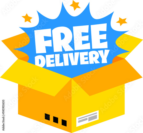 lettering free delivery in box text