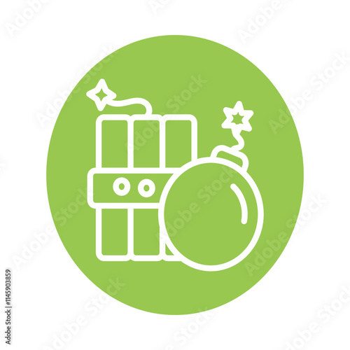 Bomb Vector Circle Outline Icon. Eps 10 file 